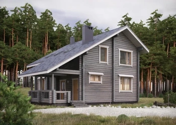 D601 Проект двухэтажного дома из бруса в скандинавском стиле